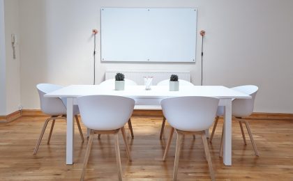 白板上手绘的btbxx操作流程图，用箭头连接注册、配置、看板、首单四个方框