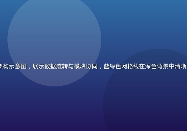 btbxx平台架构示意图，展示数据流转与模块协同，蓝绿色网格线在深色背景中清晰呈现专业技术体系