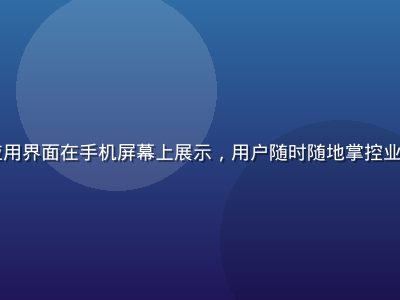 btbxx移动端应用界面在手机屏幕上展示，用户随时随地掌控业务数据，科技感十足